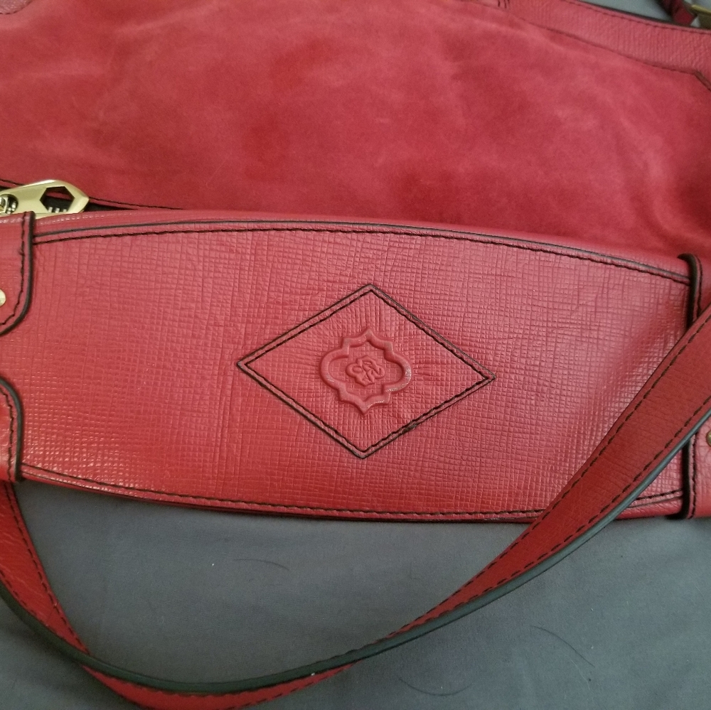 OrYany Red Suede and Leather Satchel - Picture 7 of 14